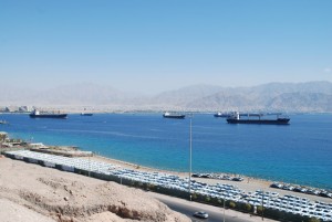 Port d'Eilat sur la mer d'Aqaba 